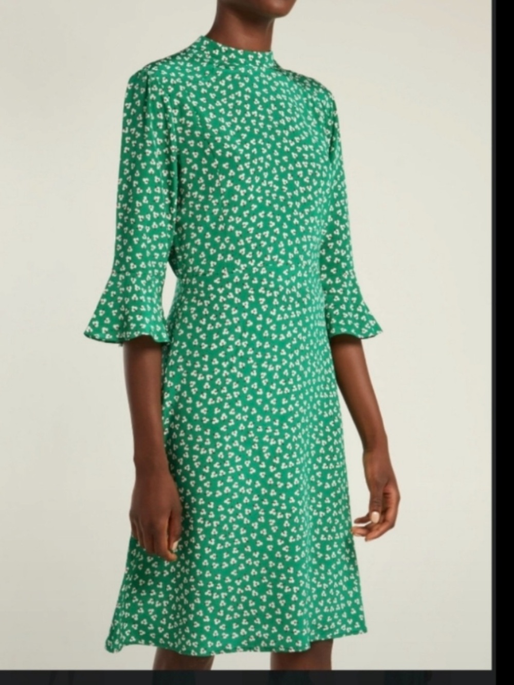 HVN Ashley Silk Floral Crepe De Chine Dress